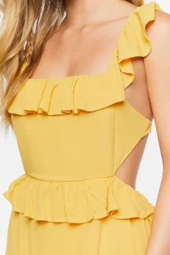 Ruffle Tie-Back Midi Dress