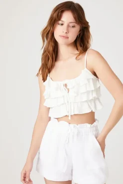 Ruffle-Trim Drawstring Shorts