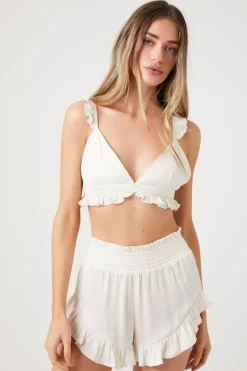 Ruffle-Trim Lounge Shorts