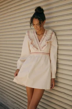 Ruffle-Trim Mini Dress