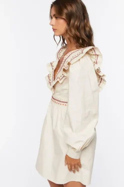 Ruffle-Trim Mini Dress