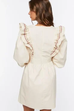 Ruffle-Trim Mini Dress