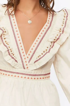 Ruffle-Trim Mini Dress