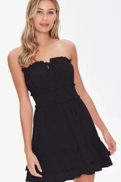 Ruffle-Trim Mini Dress