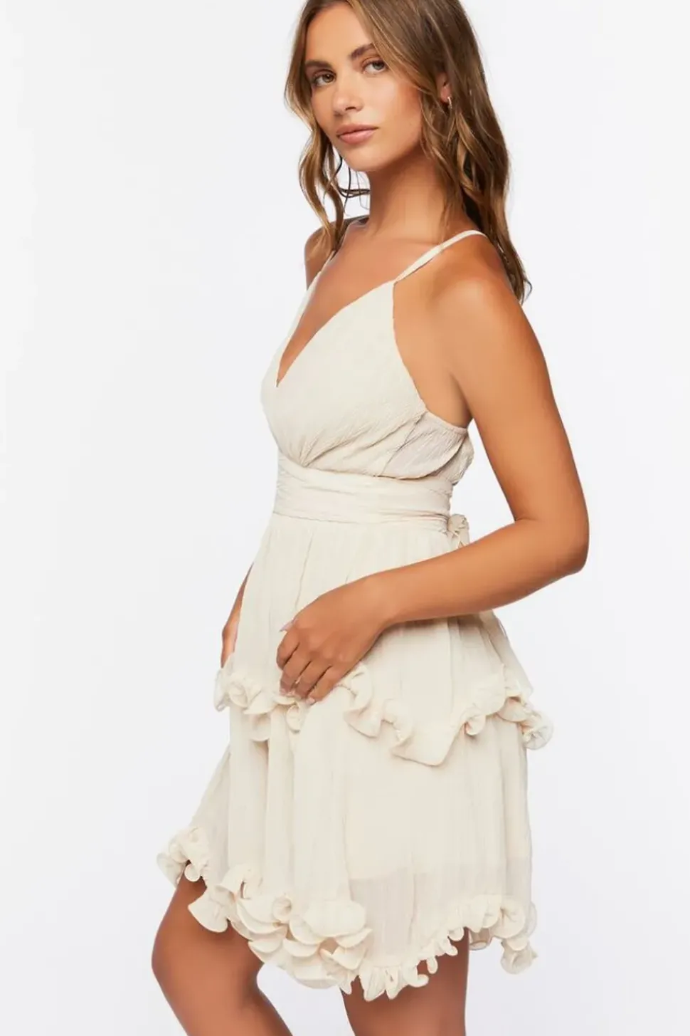 Ruffle-Trim Mini Dress