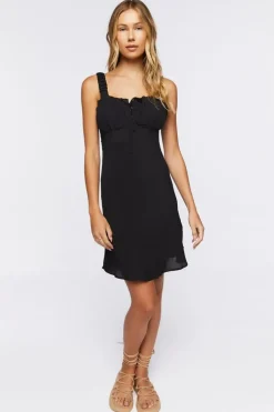 Ruffle-Trim Sweetheart Mini Dress