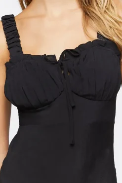 Ruffle-Trim Sweetheart Mini Dress
