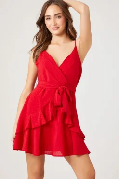 Ruffle Wrap Mini Dress
