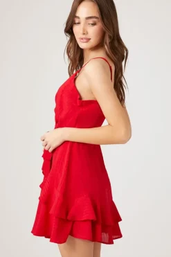 Ruffle Wrap Mini Dress