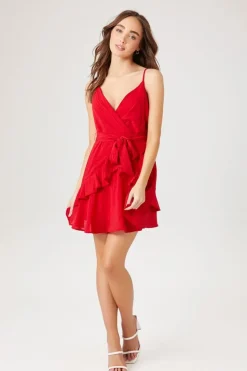 Ruffle Wrap Mini Dress