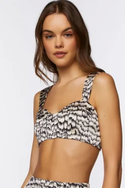 Satin Abstract Print Bralette