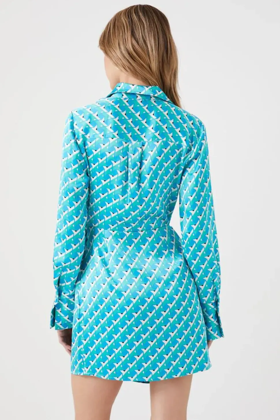 Satin Abstract Print Mini Dress