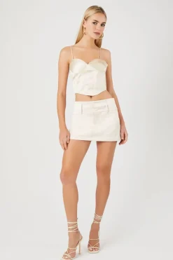 Satin A-Line Mini Skirt
