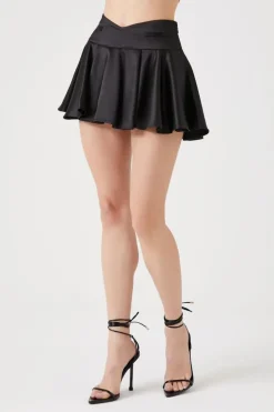 Satin A-Line Mini Skirt