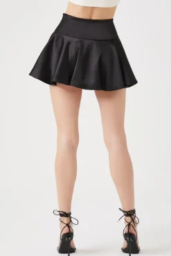 Satin A-Line Mini Skirt