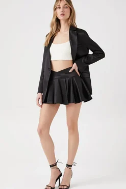Satin A-Line Mini Skirt