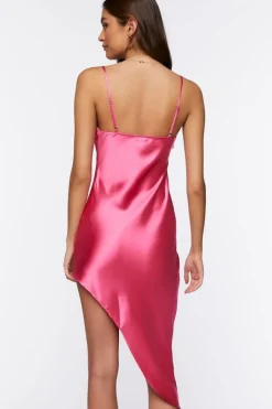 Satin Asymmetrical Cami Dress