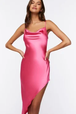 Satin Asymmetrical Cami Dress