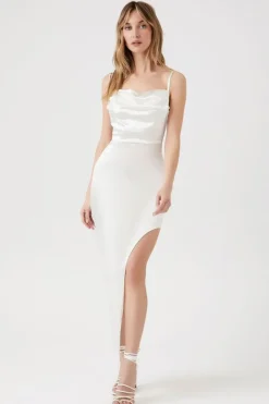 Satin Asymmetrical Maxi Dress