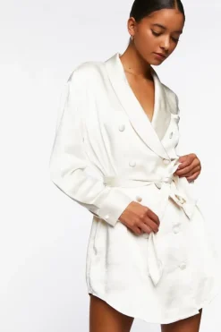 Satin Belted Blazer Mini Dress