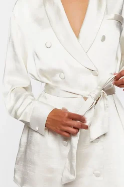 Satin Belted Blazer Mini Dress