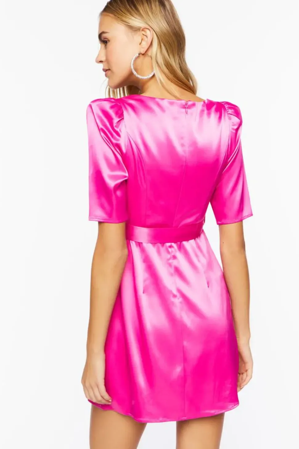 Satin Belted Mini Dress