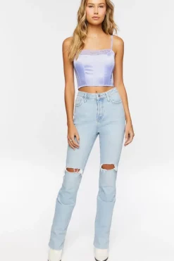 Satin Bustier Cropped Cami