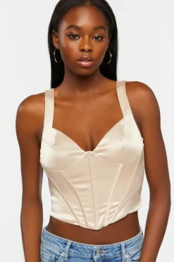 Satin Bustier Crop Top