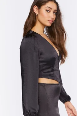 Satin Bustier Crop Top