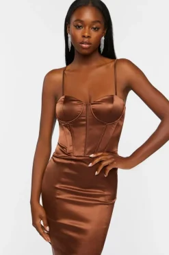 Satin Bustier Mini Dress