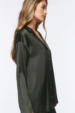 Satin Button-Up Robe