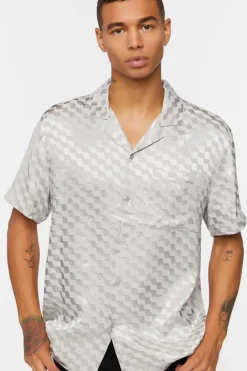 Satin Checkered Shirt