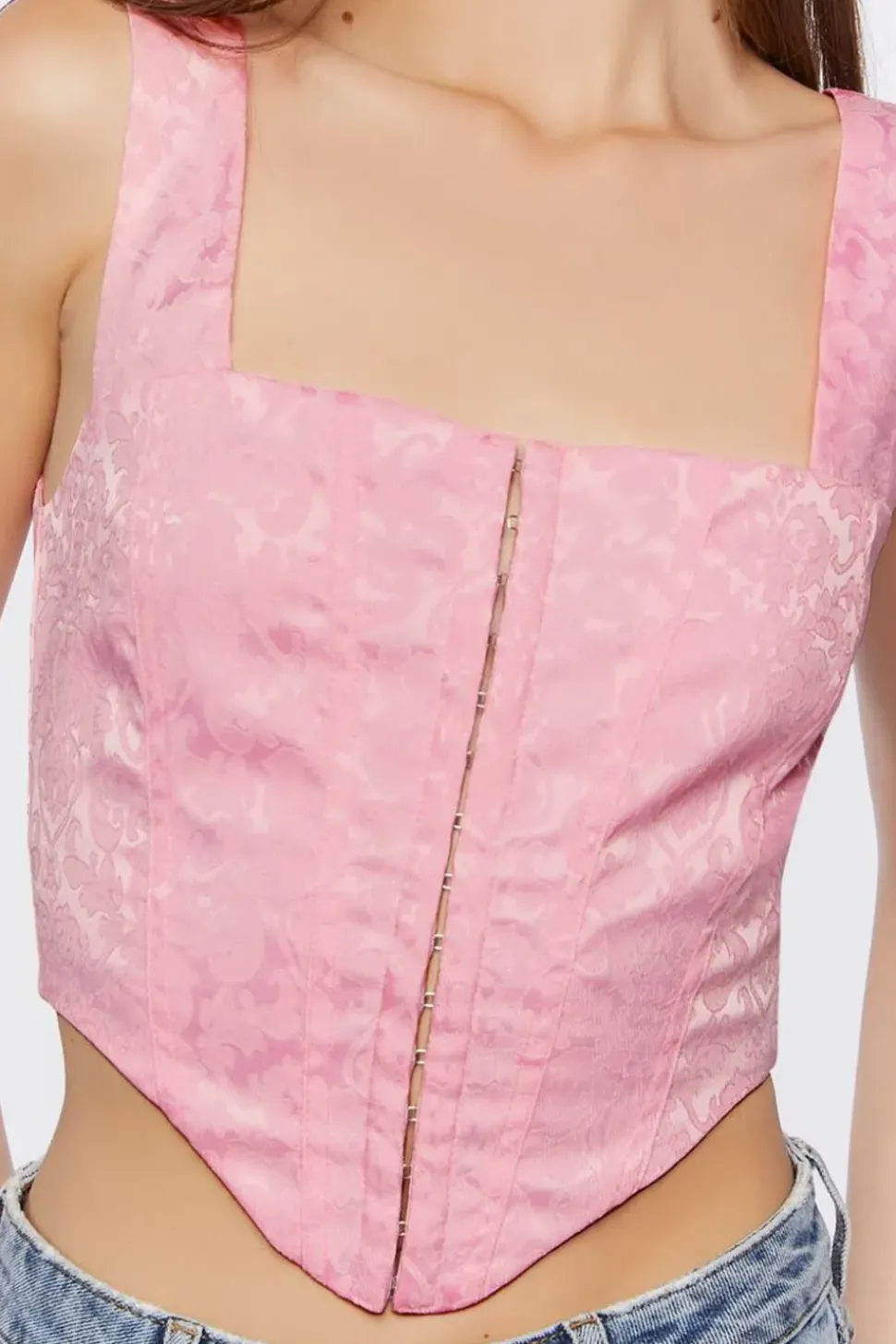 Satin Corset Crop Top
