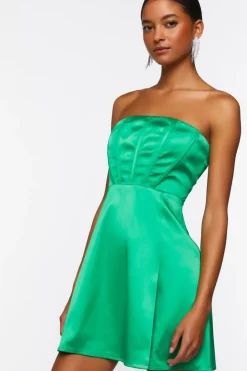 Satin Corset Tube Mini Dress