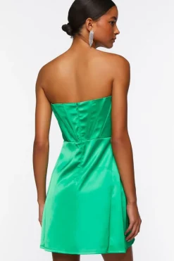 Satin Corset Tube Mini Dress