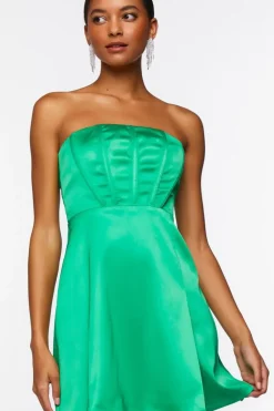 Satin Corset Tube Mini Dress