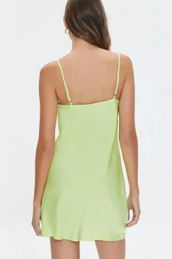 Satin Cowl Mini Slip Dress