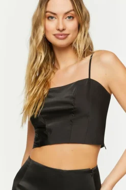 Satin Cropped Corset Cami