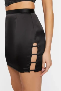 Satin Crop Top & Skirt Set