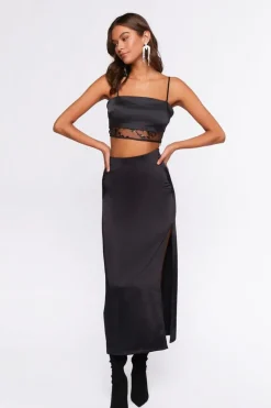 Satin Floral Sequin-Trim Bralette