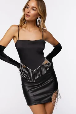 Satin Fringe Handkerchief Cami