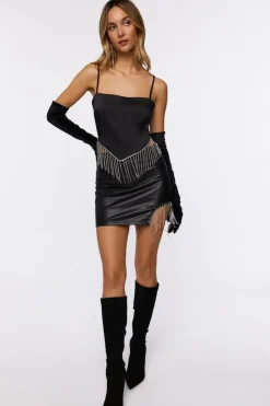Satin Fringe Handkerchief Cami