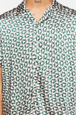 Satin Geo Print Shirt