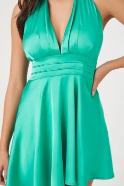 Satin Halter Mini Dress