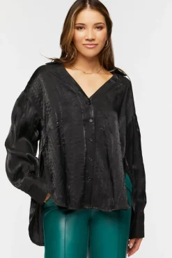 Satin High-Low Shirt