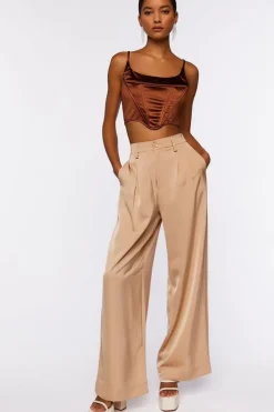 Satin High-Rise Trousers