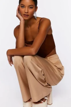 Satin High-Rise Trousers