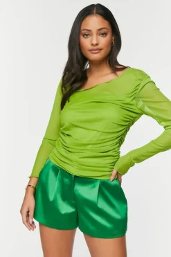 Satin High-Rise Trouser Shorts