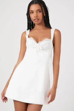 Satin & Lace Mini Dress