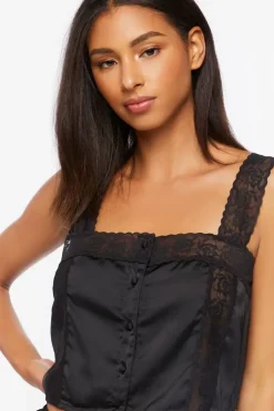 Satin Lace Tank Top & Shorts Lounge Set